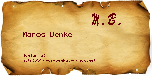 Maros Benke névjegykártya